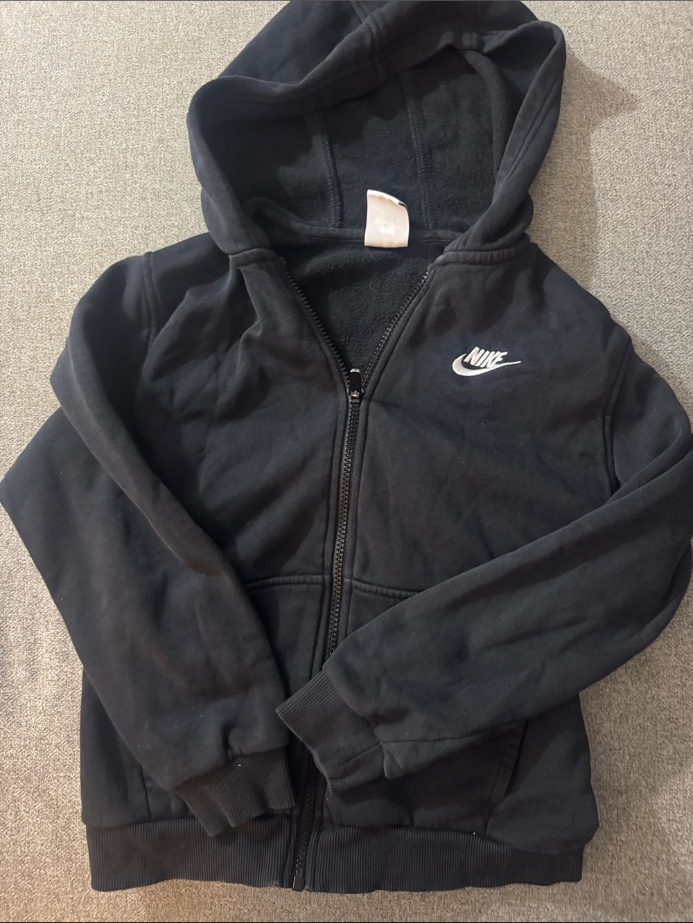 3/$15- Nike Kids Black Zip Hoodie with White Swoosh